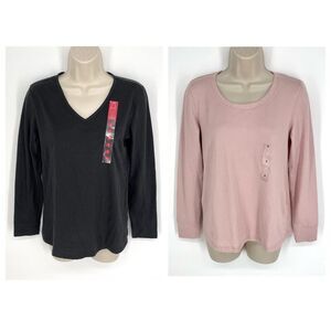 Charter Club NWT 2 Pack Bundle Sleep Shirts Tops Size S Chalky Rose, Black